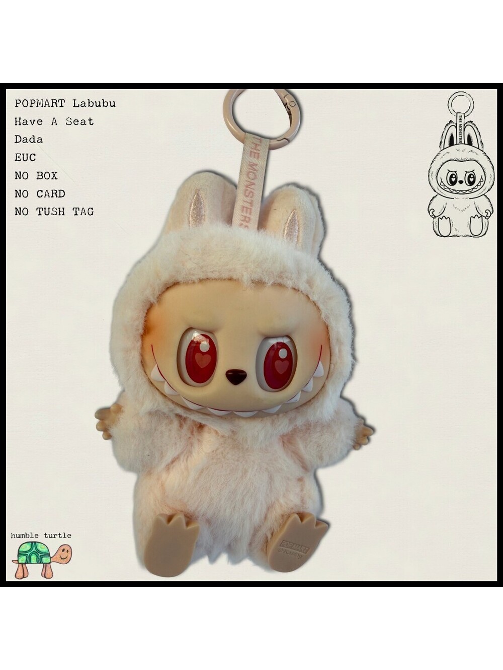 POP MART Labubu Have A Seat Dada Plush Keychain | NO BOX, CARD, OR QR CODE